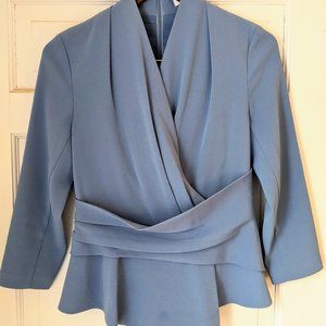 The Fold Clever Crepe Belleville Top in Cornflower Blue